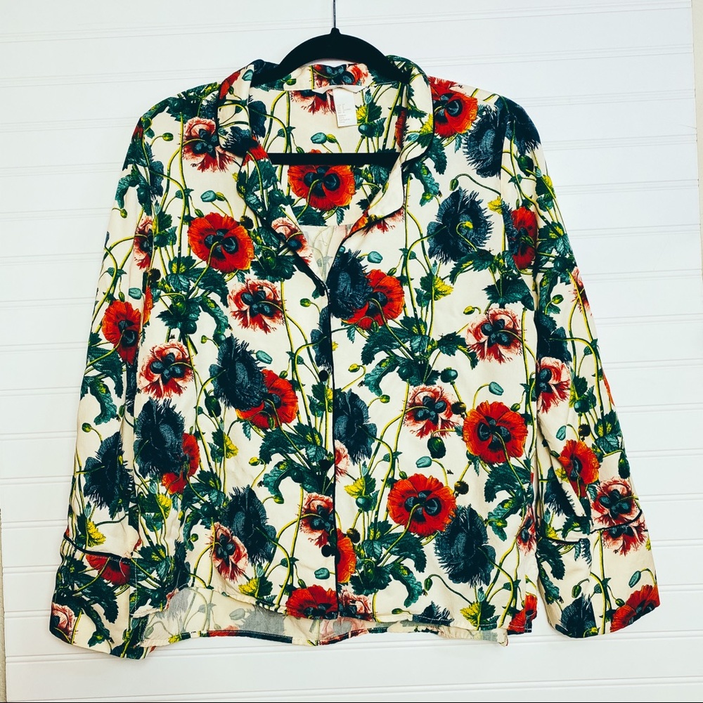 H&M Floral Long Sleeve Blouse